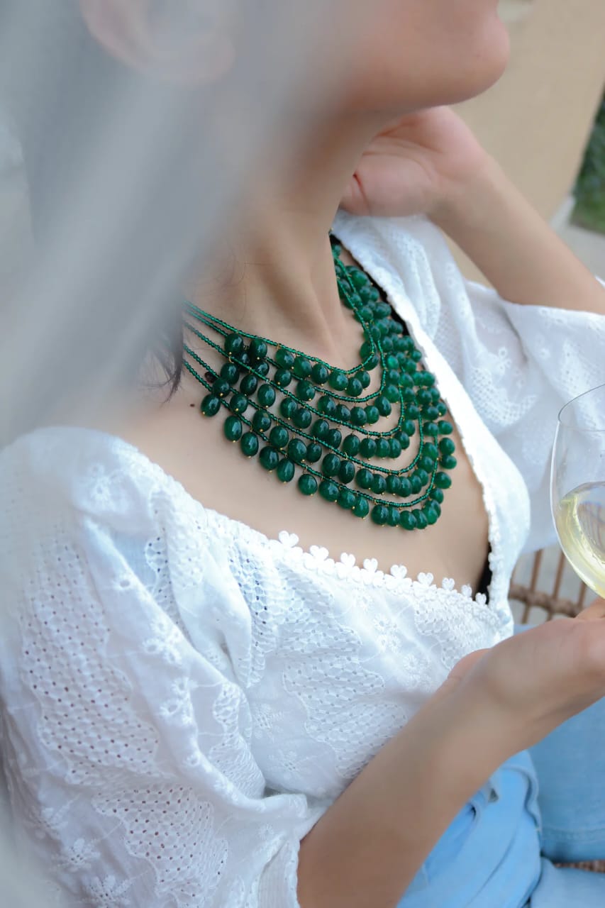Emarald Green Stone Necklace - Image 3