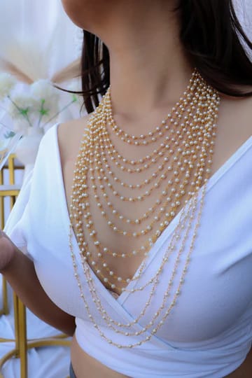 Multilayer White Peral Necklace - Image 2