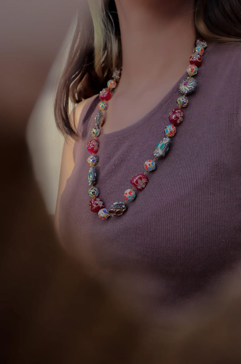 Multi Beads Long Necklace - Image 3