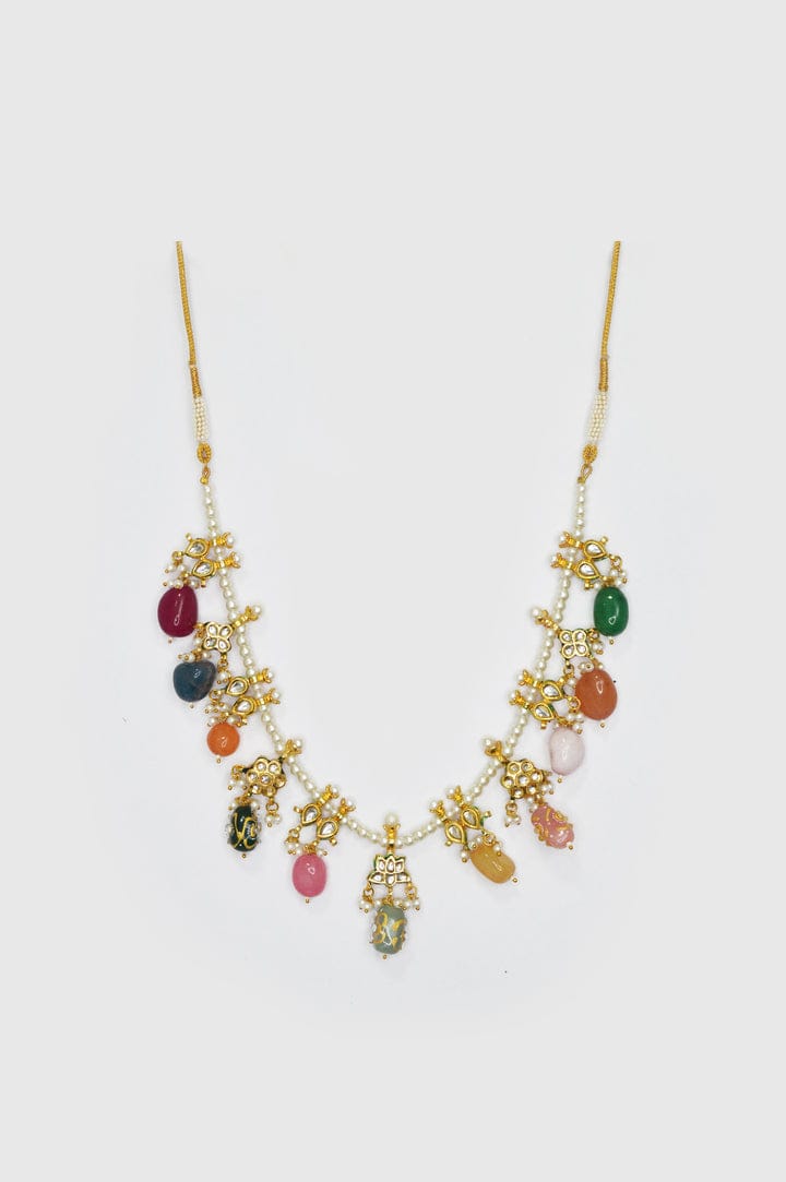 Multi Kundan Beads Long Necklace - Image 4