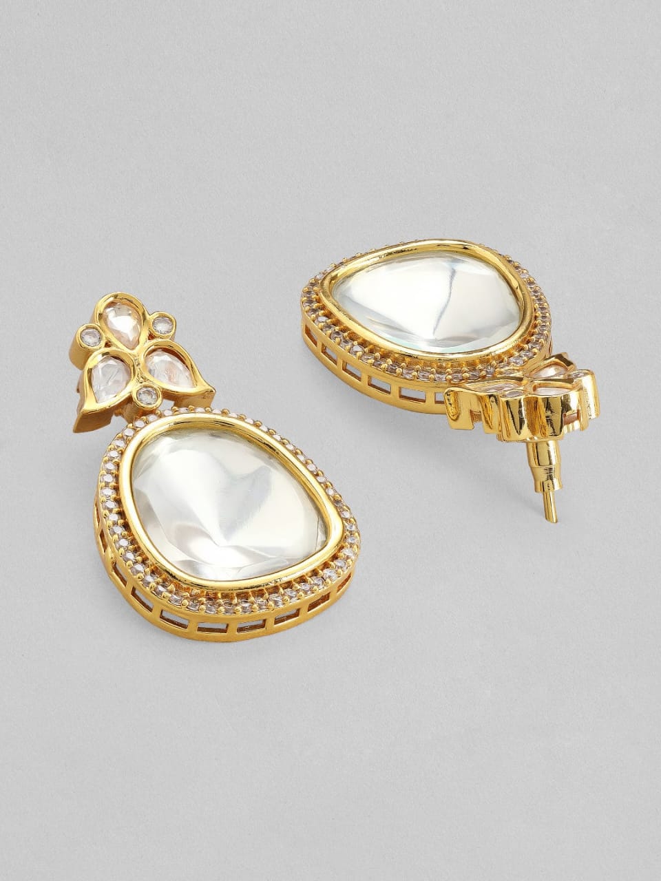 Gold Tone Ad Polki Long Necklace - Image 5