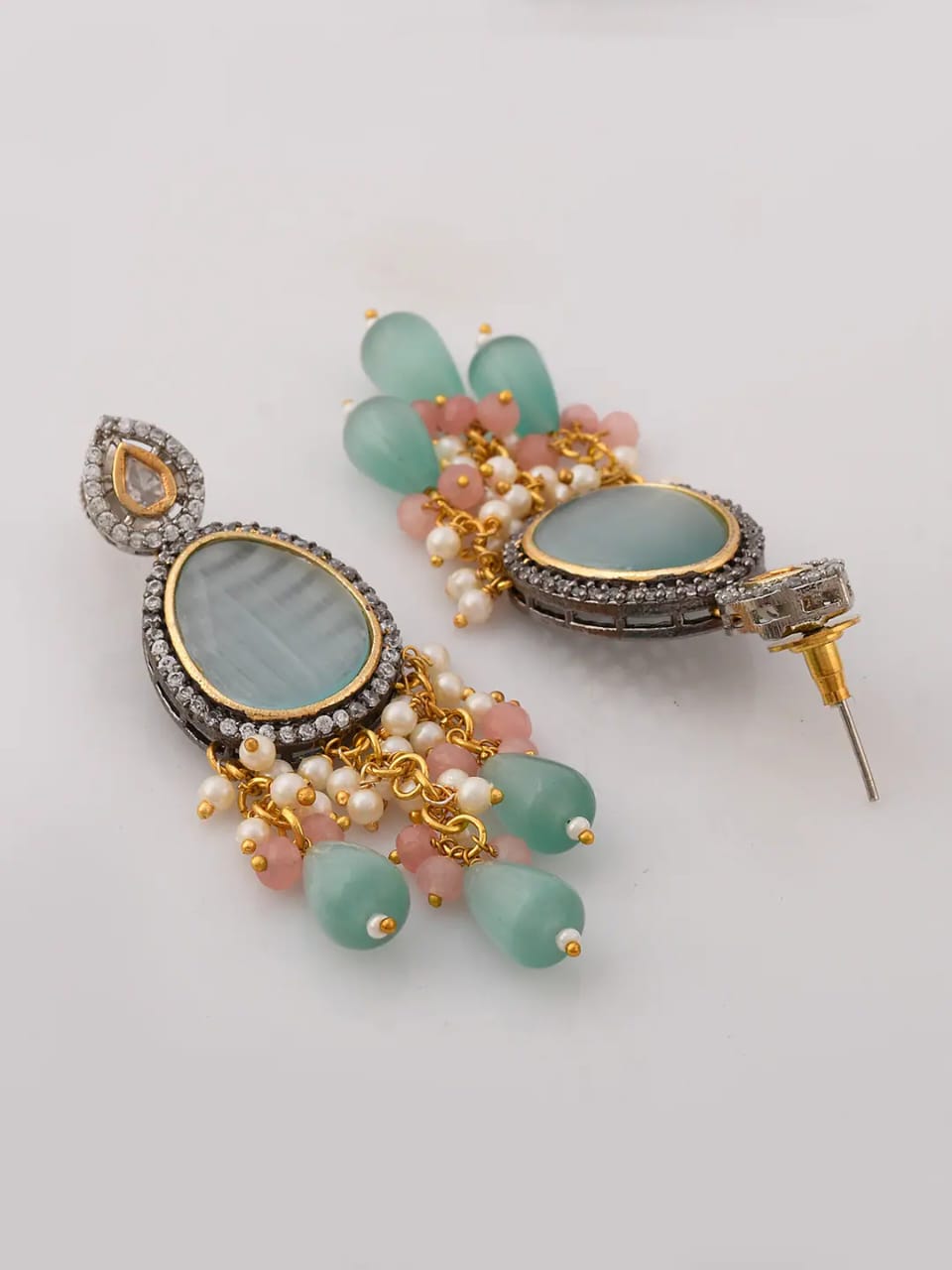 Embellished Monalisa stone Necklace Set - Image 3