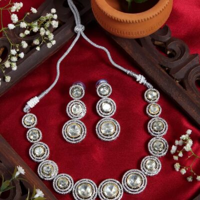 Uncut High Quality Kundan Polki Nacklace With Earrings