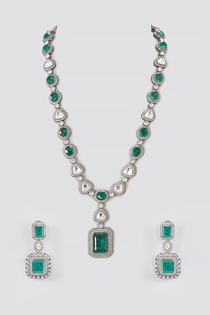 Highly Finished Uncut Polki Victorian Necklace, Victorian CZ Choker Necklace