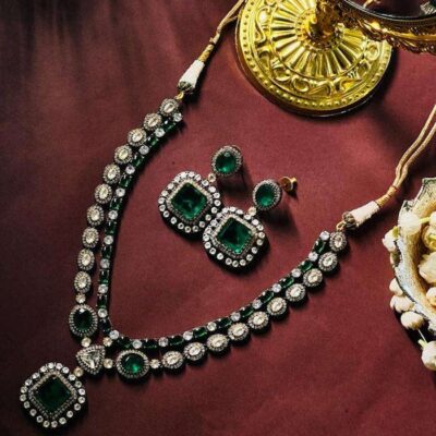 High Quality Uncut Polki Kundan Necklace with Earrings