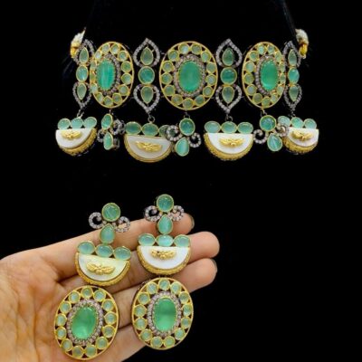 High Quality Uncut Polki Kundan Necklace with Earrings