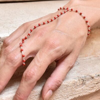 Red Onyx Hathphool Set Of-2