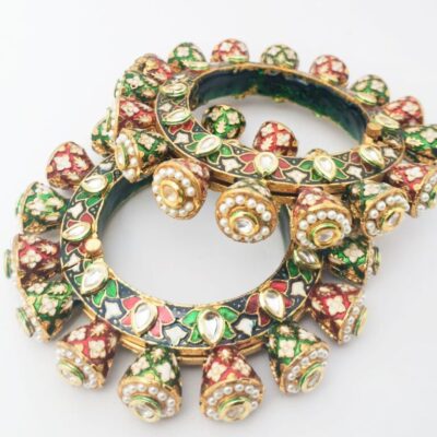 Gold Plated Jadau Kundan Polki Bangles