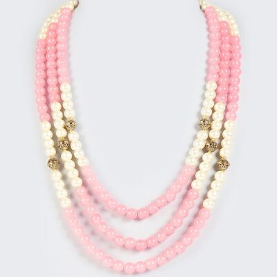 Pink & Cream Layered Mala