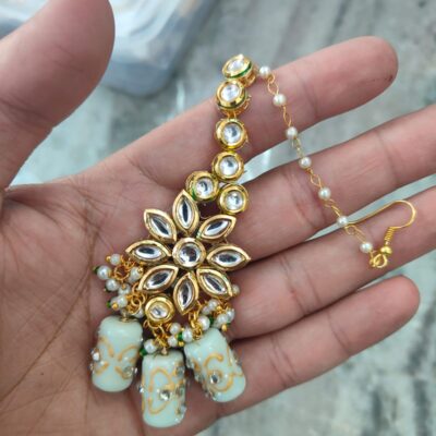 Gold-Plated Studded & Beaded Handcrafted Maangtikka
