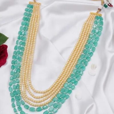 Turquoise, Gold and Pearl Layered Necklace