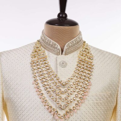 Gold Toned Multi Layered Kundan Mala