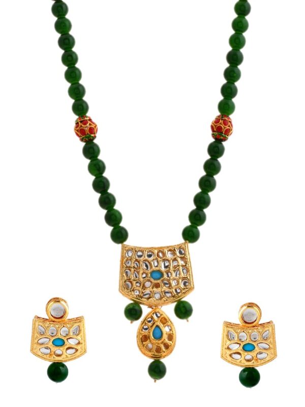 Gold plated kundan jewellery set - Image 4