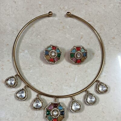 Fusion Hasli Necklace with Earrings