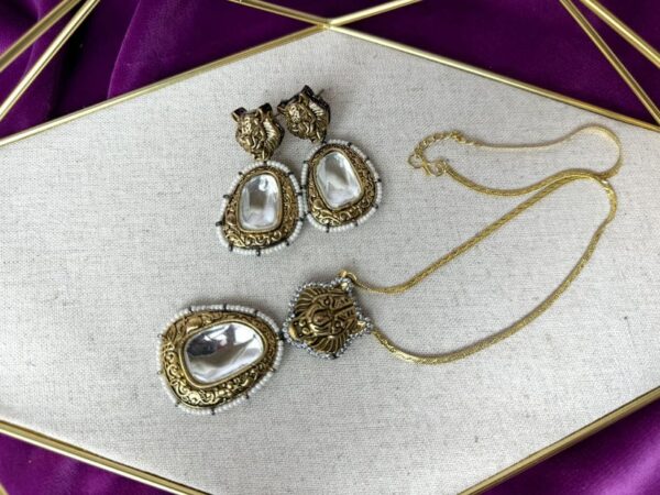 Indian jewellery Lion Pendant Gold Sabyasachi Necklace Set