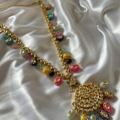 Long Multi Stone Kundan Necklace