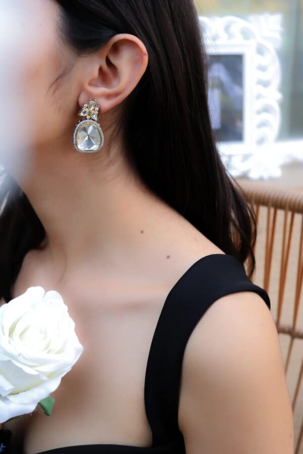 Silver-Toned Contemporary Studs Earrings - Image 3