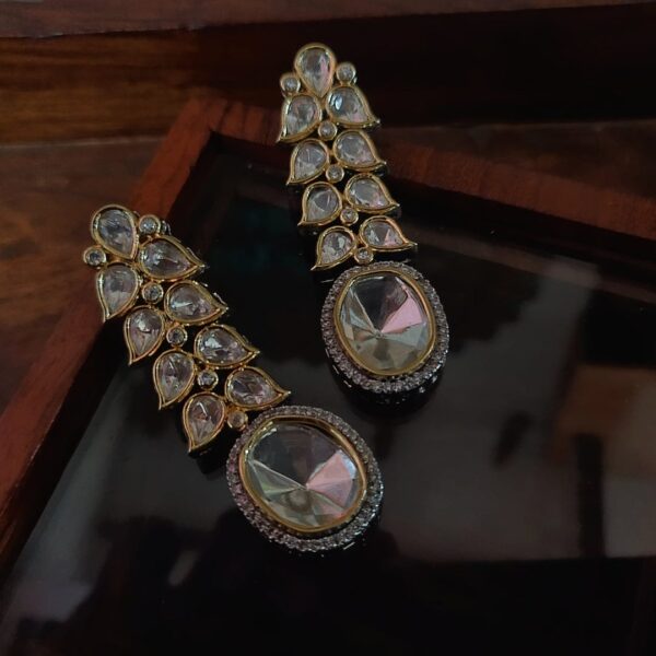 Handcrafted Indian Earrings Victorian Style Studs - Image 4