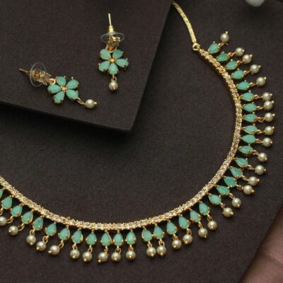 Gold Plated Ad StoneNecklace Set