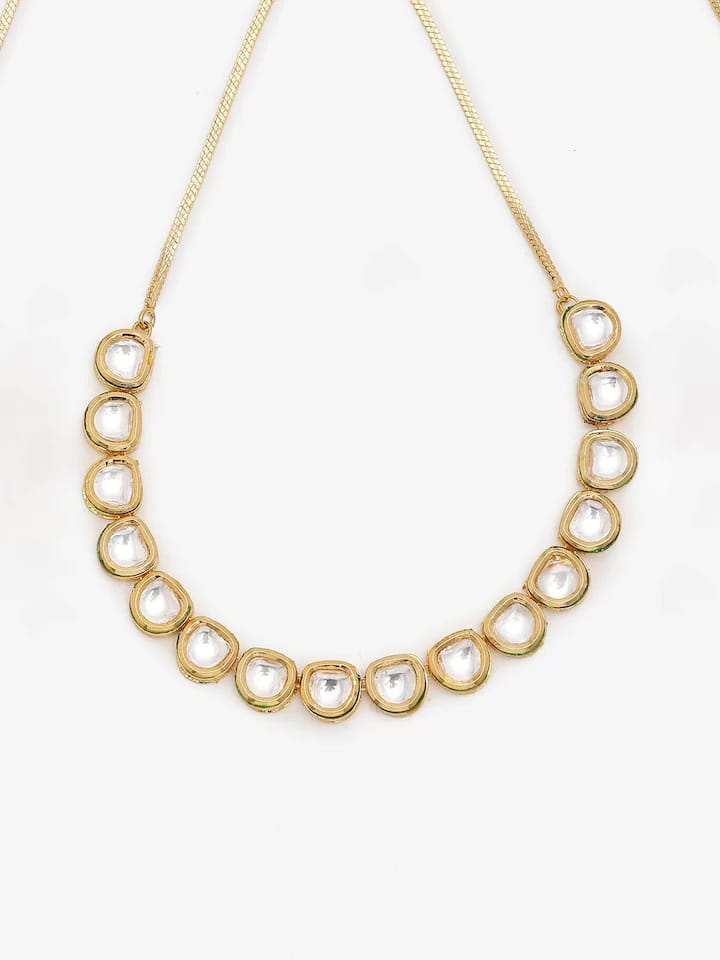 Gold Plated Kundan Necklace Set - Image 4