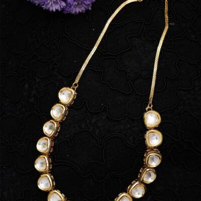 Gold Plated Kundan Necklace Set