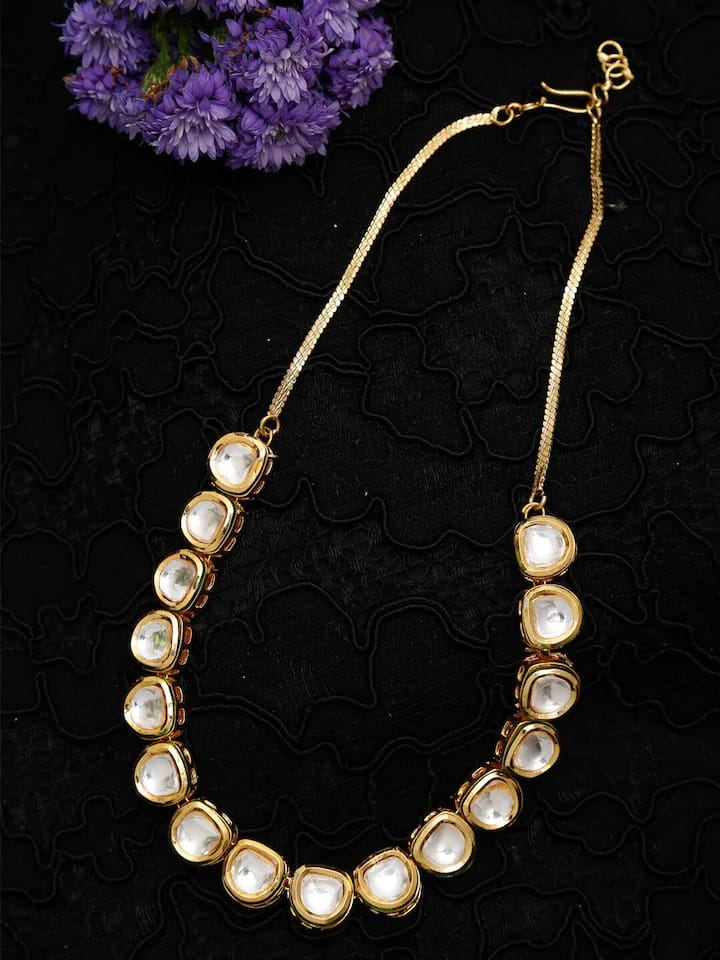 Gold Plated Kundan Necklace Set