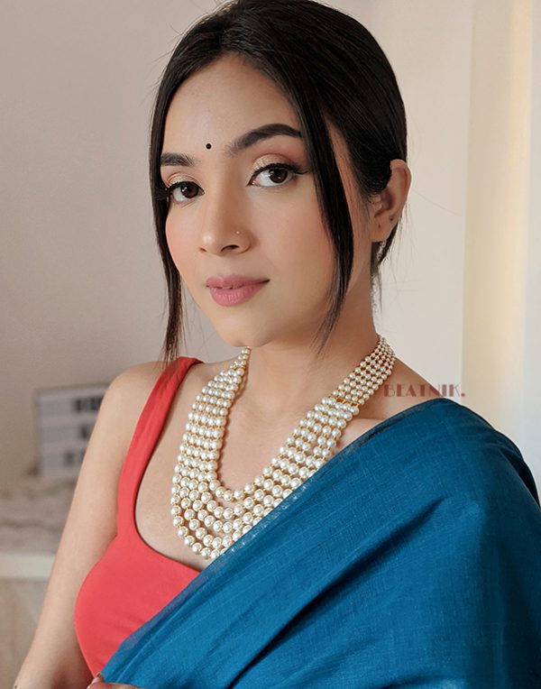 Long White Peral Necklace Set - Image 5