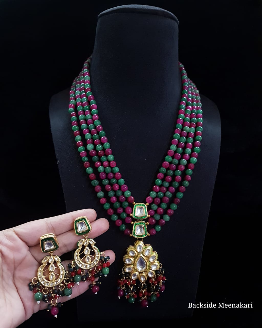 Victorian Mala Neckpiece With Earrings - Image 2