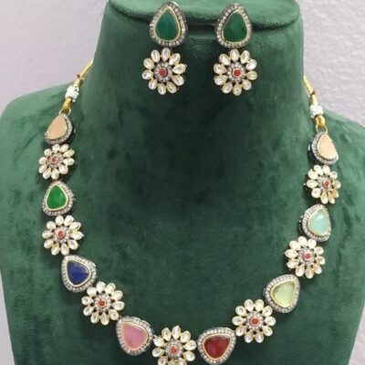 Premium Quality Victorian Polished Floral Necklace