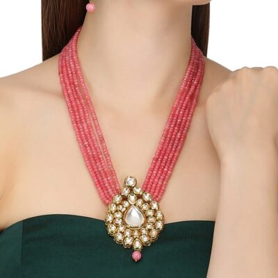 Kundan Polki Pendant Necklace Set