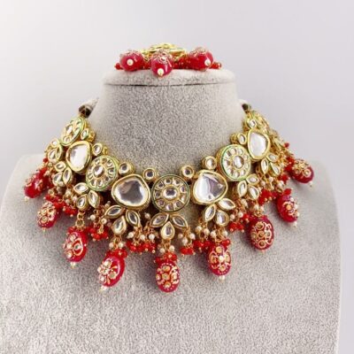Meenakari Kundan Choker Necklace Set