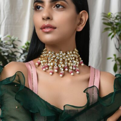 Gold Plated Kundan Choker Necklace