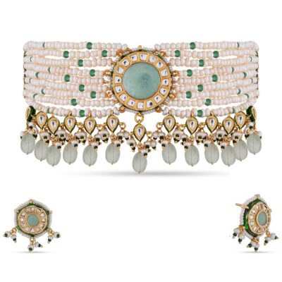 Heavy Meenakari Jadau Kundan Handmade Bridal Choker set