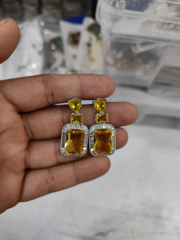 Elegant Two Step Stone Earrings