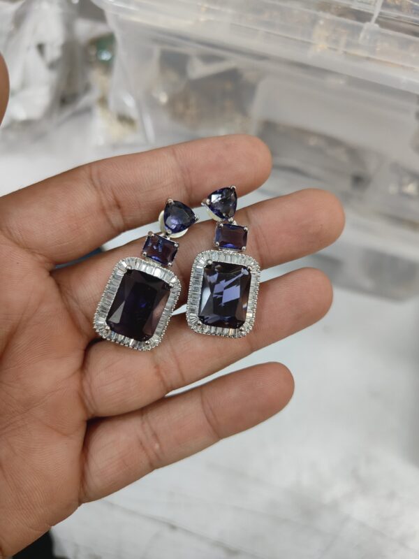 Elegant Two Step Stone Earrings