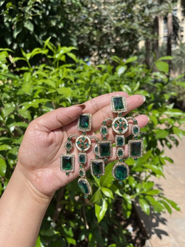Sabyasachi Emerald and Ruby Earrings - Image 2