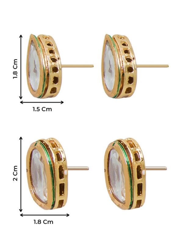 Pack Of 4 White Color Kundan Earrings - Image 6