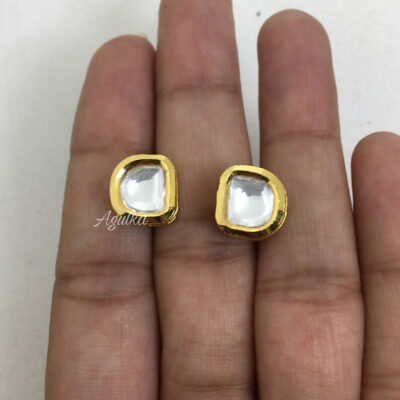 White Color Kundan Earrings