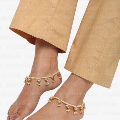 Delicate Indian Antique Gold Anklet | Indian Traditional Anklets, Payal, Golusu, Boho Jewelry