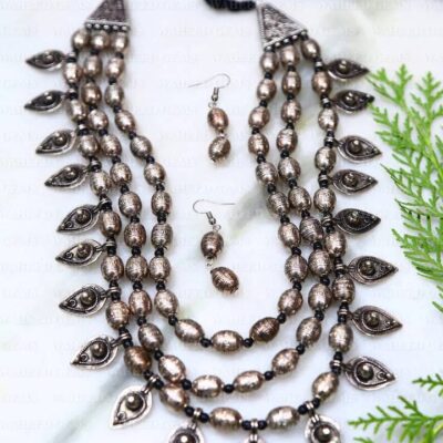 49Bollywood Oxidized Silver Plated Handmade Designer Jewellery set/ Party wear Jewelry set/ Oxidized choker necklace/ German silver
