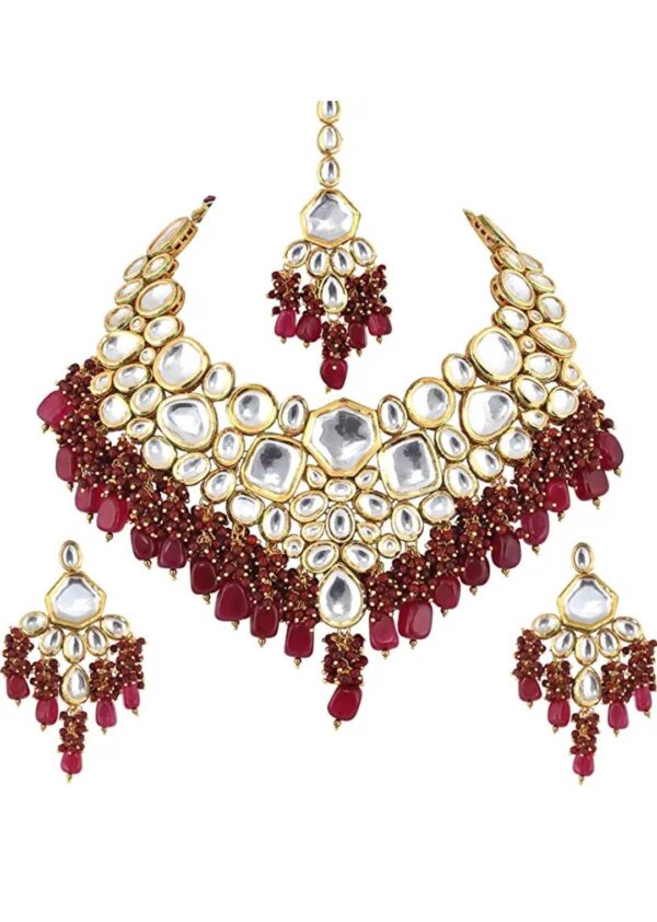 Elegant Pink Kundan Choker Set Pastel Kundan Designer Choker Set | Pastel Color Kundan Set Simple Flower Kundan Set