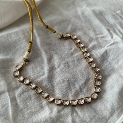 Gold Finish Kundan Necklace