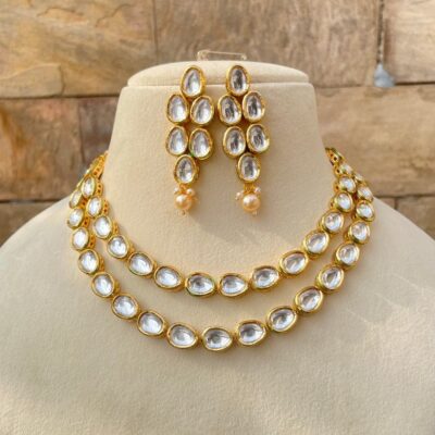 Kundan Dabble Line Necklace