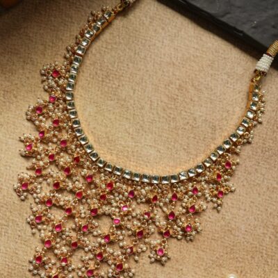 Long Red Kundan Necklace