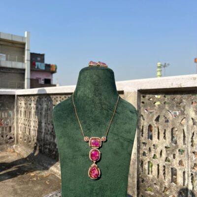 Polki Necklace With Earring