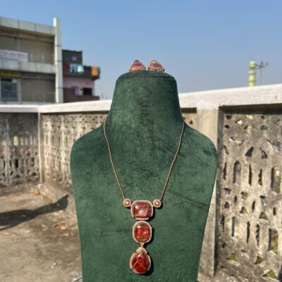Polki Necklace With Earring
