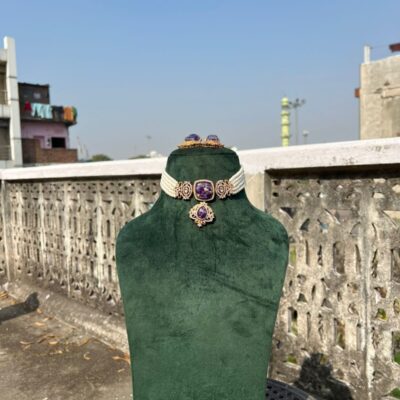 Sabyasachi Inspired Premium Victorian Uncut Faux Moissanite Polki Choker