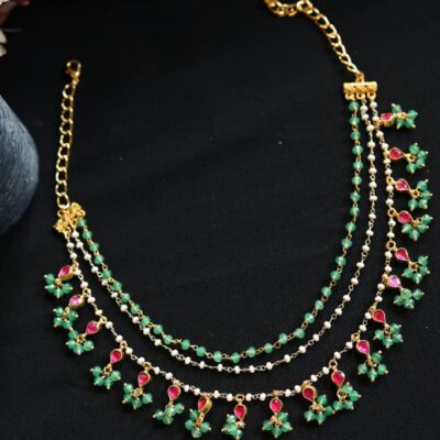Mint Kundan Layered Necklace
