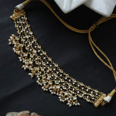 Kundan Pearl Choker Necklace