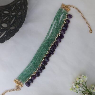 Green Onyx Beaded Choker Necklace